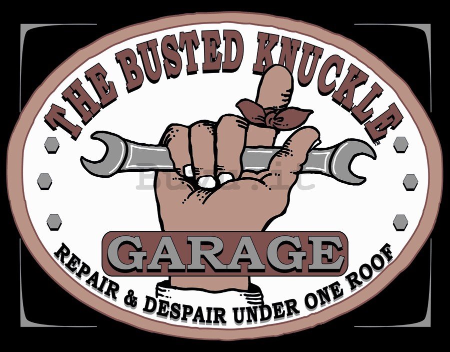 Targa in latta: Busted Knuckle Garage - 30x40 cm