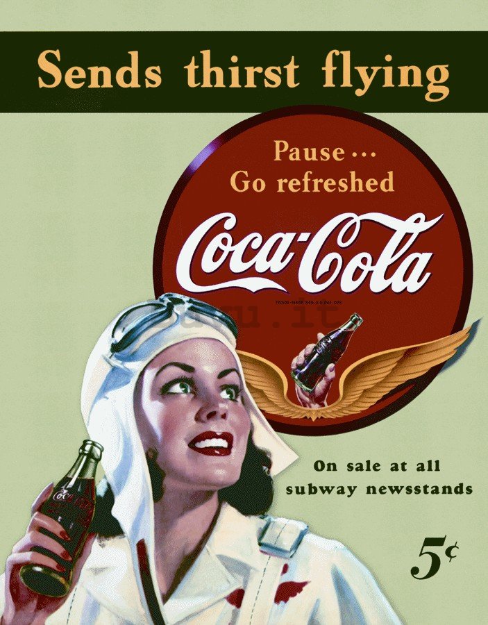 Targa in latta - Coca-Cola (send thirst flying)