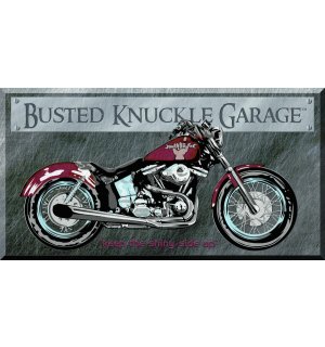 Targa in latta: Busted Knuckle Garage - 22x40 cm