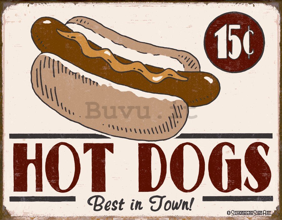 Targa in latta: Hot Dogs - 30x40 cm