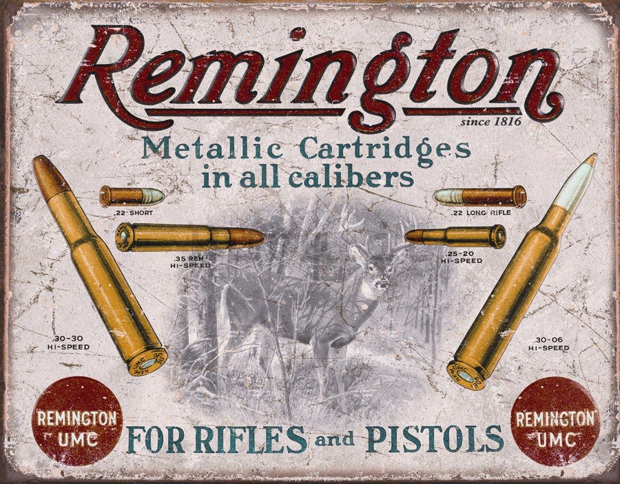 Targa in latta - Remington Metallic Cartridges