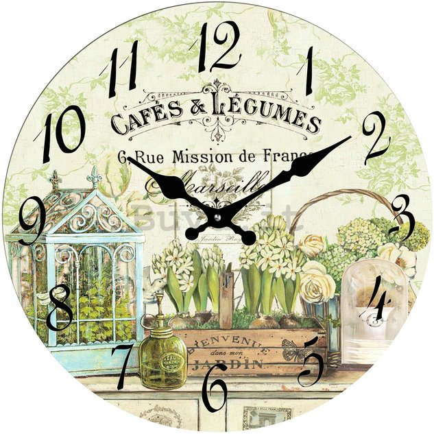 Orologio da parete in vetro - Cafés & Légumes (Marsiglia)