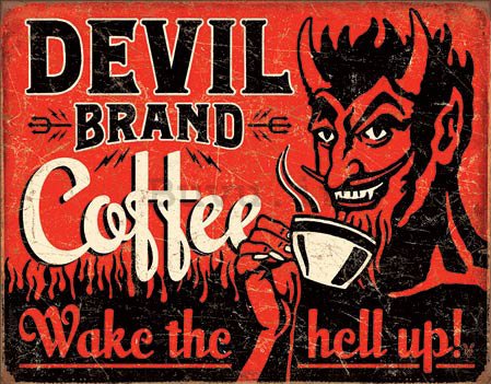 Targa in latta - Devil Brand Coffee