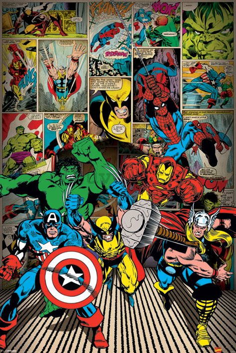 Poster - Marvel Comics, Here Come The Heroes