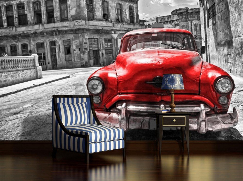 Fotomurale: Auto d'epoca americana (rossa) - 254x368 cm