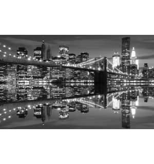 Fotomurale: Brooklyn Bridge in bianco e nero (3) - 254x368 cm