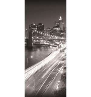 Fotomurale: Brooklyn Bridge in bianco e nero (1) - 211x91 cm