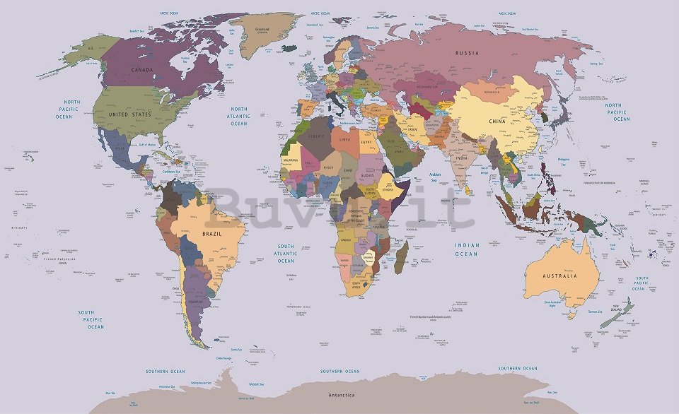 Fotomurale: Mappa del mondo (1) - 254x368 cm