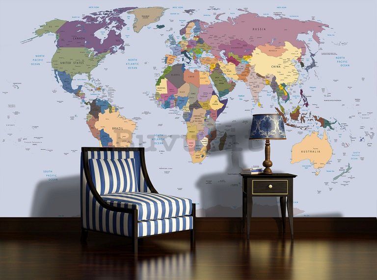 Fotomurale: Mappa del mondo (1) - 254x368 cm