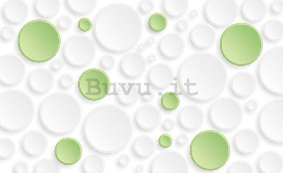 Fotomurale: Pois bianco-verdi - 254x368 cm