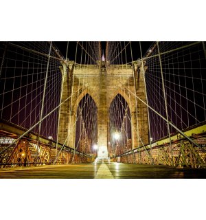 Fotomurale: Brooklyn Bridge di notte - 254x368 cm