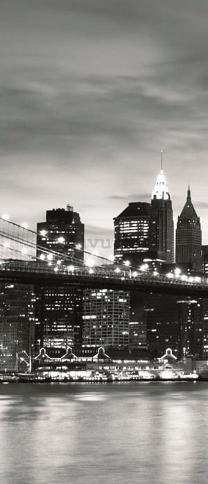 Fotomurale: Brooklyn Bridge (bianco e nero) - 211x91 cm