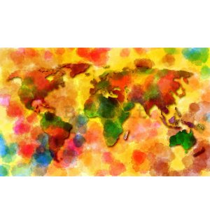 Fotomurale: Mappa del mondo variopinta - 254x368 cm