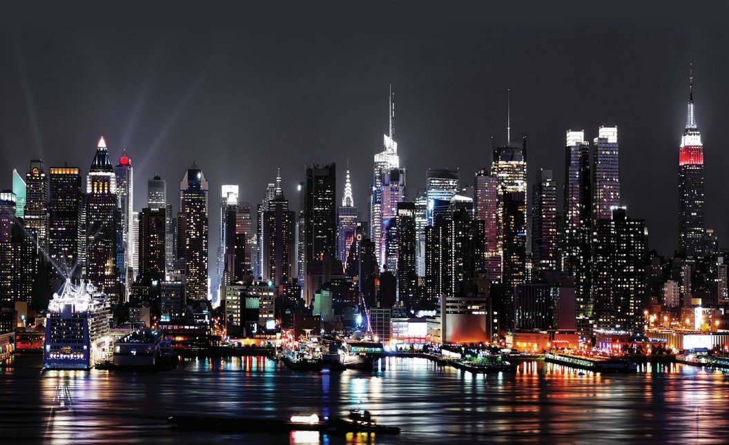 Fotomurale: New York di notte (2) - 184x254 cm
