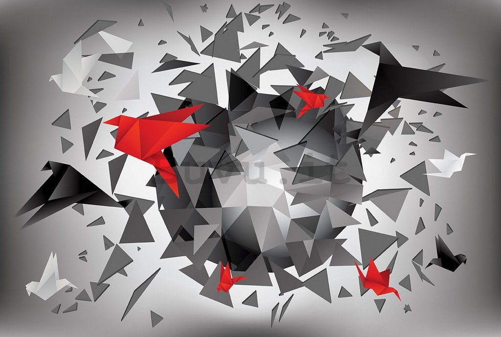 Fotomurale: Astrazione con origami (1) - 184x254 cm