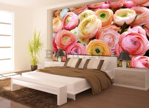 Fotomurale: Rose rosa e arancioni - 184x254 cm