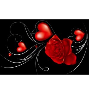 Fotomurale: Rose e Cuori - 184x254 cm