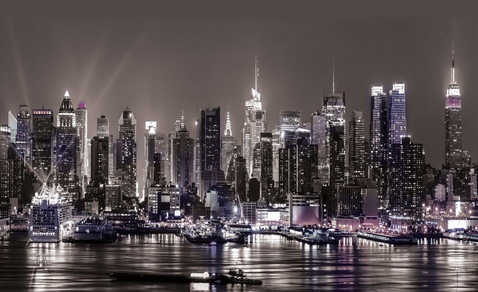 Fotomurale: New York di notte - 184x254 cm