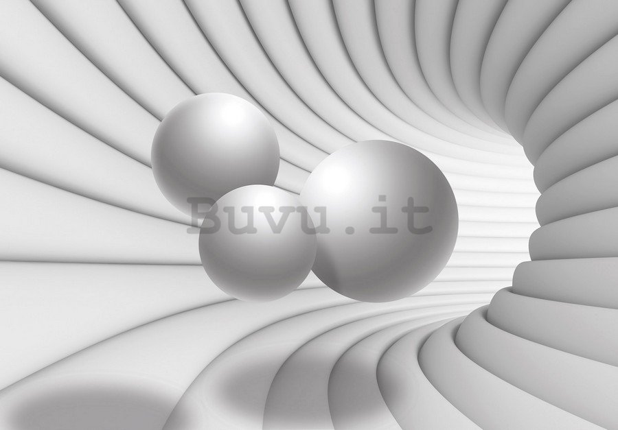 Fotomurale: Tunnel in 3D (bianco) - 254x368 cm