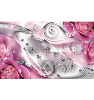 Fotomurale: Astrazione di lusso (rosa) - 254x368 cm
