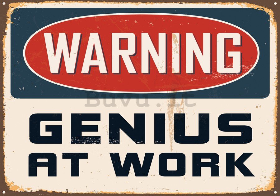 Fotomurale: Warning Genius at Work - 254x368 cm