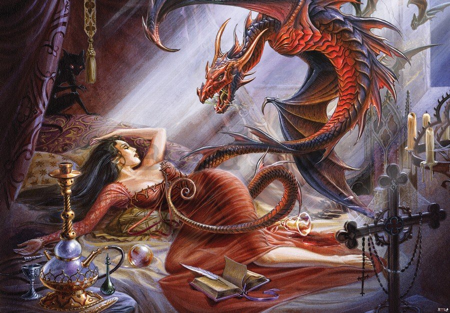 Fotomurale: Beauty and Dragon - 254x368 cm