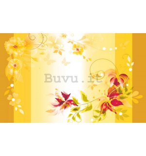 Fotomurale: Astrazione floreale (gialla) - 254x368 cm