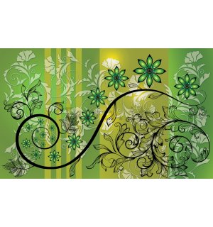 Fotomurale: Astrazione floreale (verde) - 254x368 cm