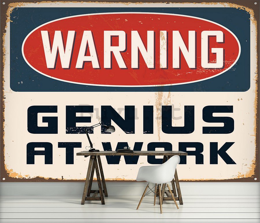 Fotomurale: Warning Genius at Work - 184x254 cm