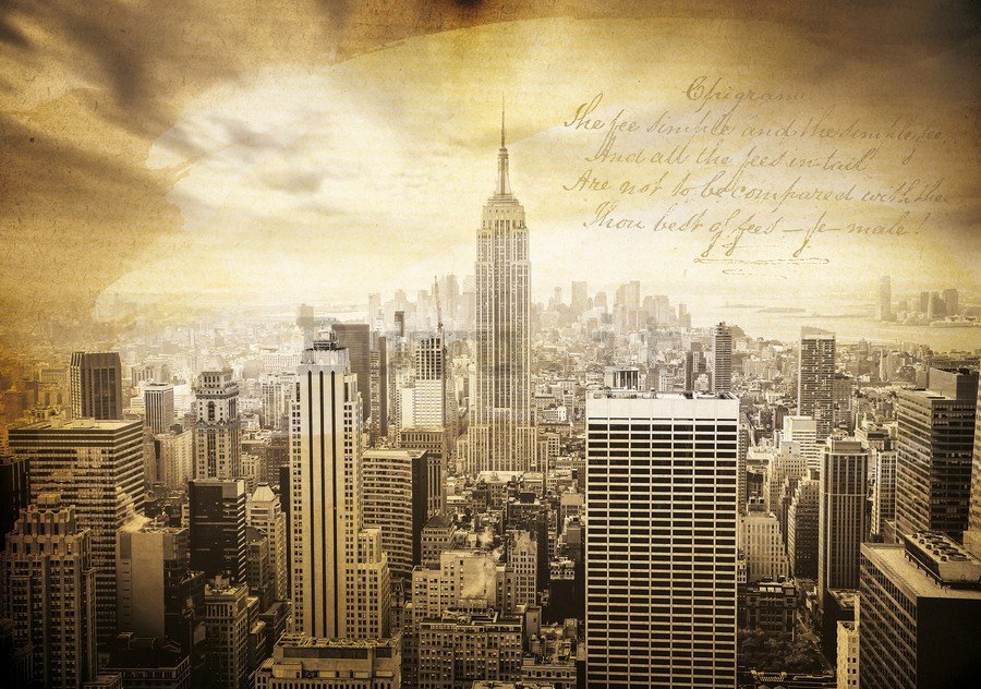 Fotomurale: Manhattan (vintage) - 184x254 cm