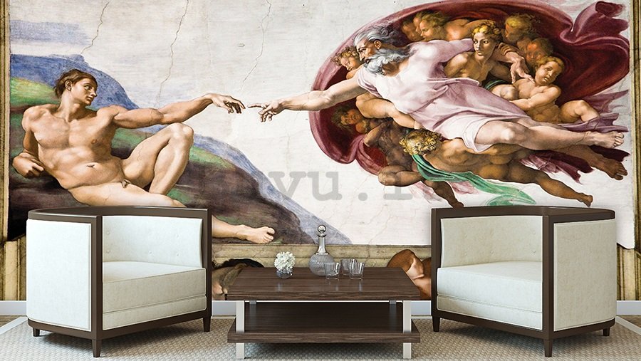 Fotomurale: Creazione di Adamo (Michelangelo Buonarotti) - 184x254 cm