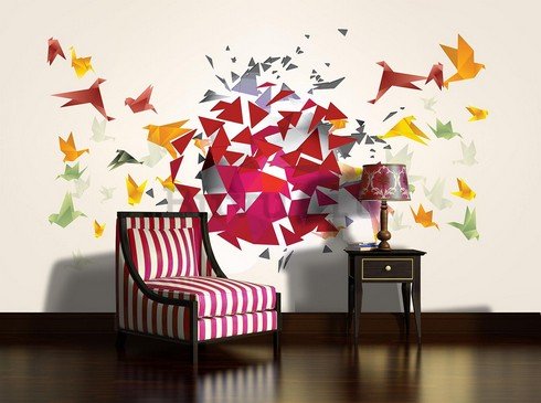 Fotomurale: Origami birds (2) - 184x254 cm