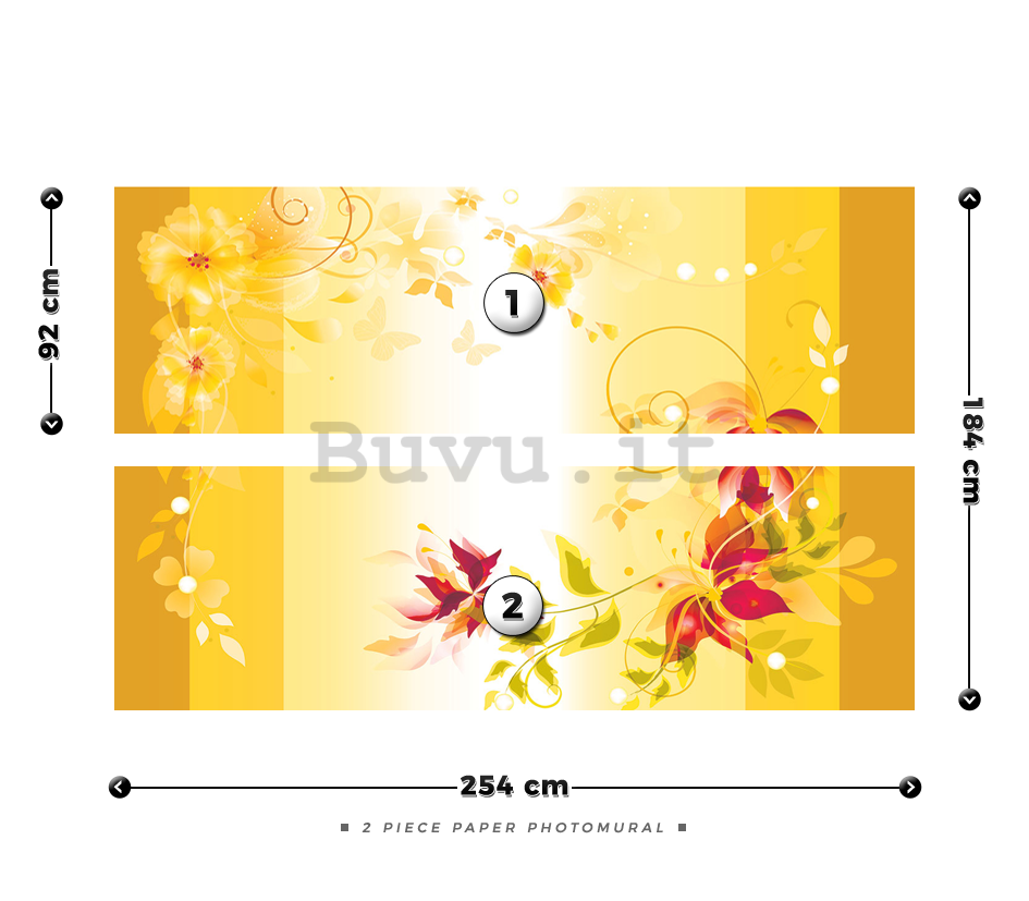 Fotomurale: Astrazione floreale (gialla) - 184x254 cm
