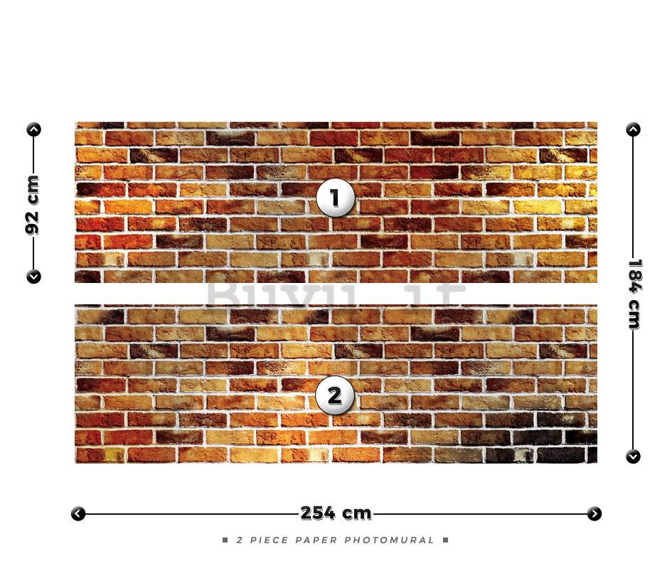 Fotomurale: Muro di mattoni (1) - 184x254 cm