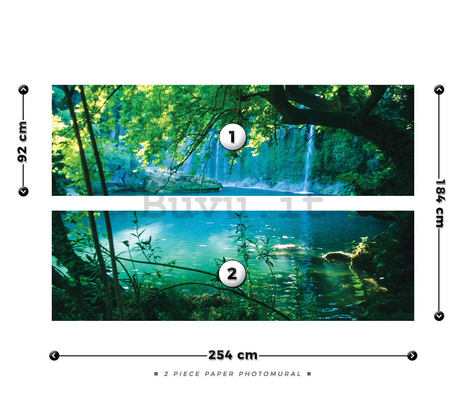 Fotomurale: Lago e cascata - 184x254 cm