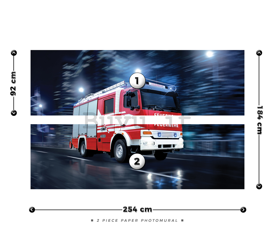 Fotomurale: Camion dei pompieri - 184x254 cm