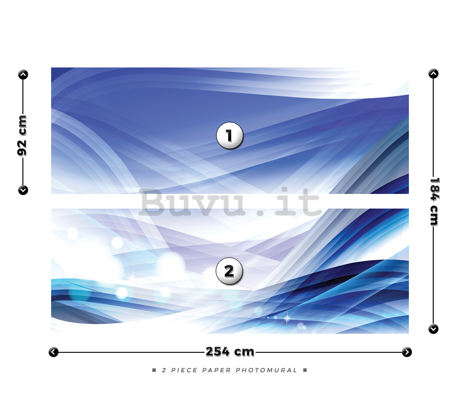 Fotomurale: Astrazione blu (1) - 184x254 cm
