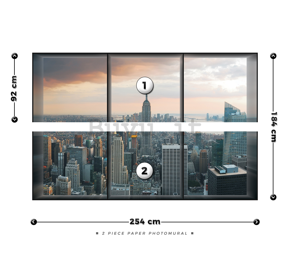 Fotomurale: Vista su Manhattan dalla finestra - 184x254 cm