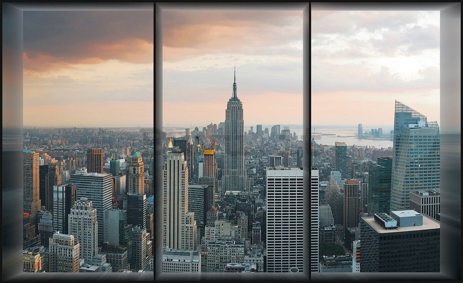 Fotomurale in TNT: Vista su Manhattan dalla finestra - 104x152,5 cm