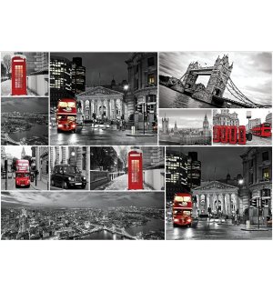 Quadro su tela: Londra (collage) - 75x100 cm