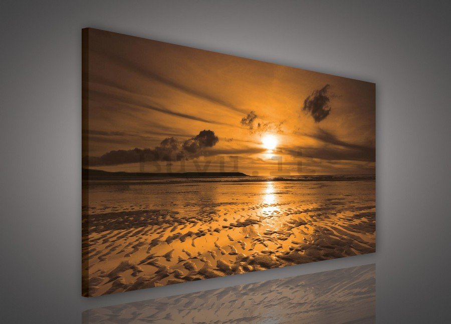 Quadro su tela: Tramonto sulla spiaggia (1) - 75x100 cm