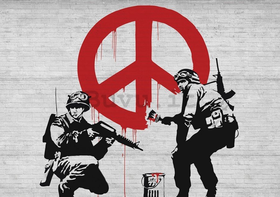Quadro su tela: Make Peace, not War (graffiti) - 75x100 cm