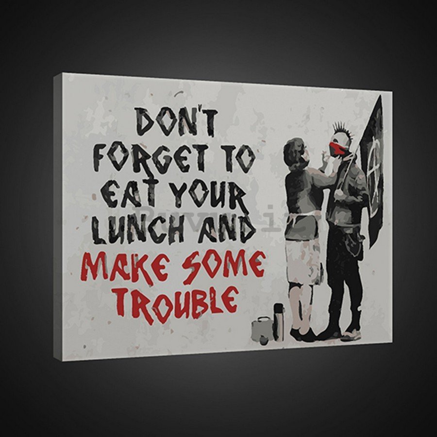 Quadro su tela: Dont Forget to Eat Your Lunch (graffiti) - 75x100 cm