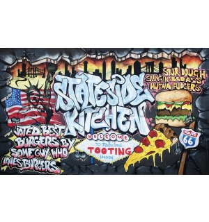 Quadro su tela: Stateside Kitchen (graffiti) - 75x100 cm