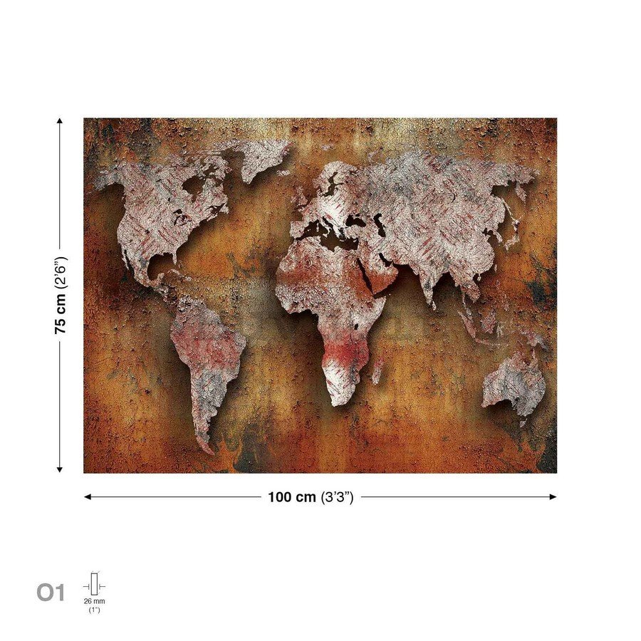 Quadro su tela: Mappa del mondo artistica (3) - 75x100 cm