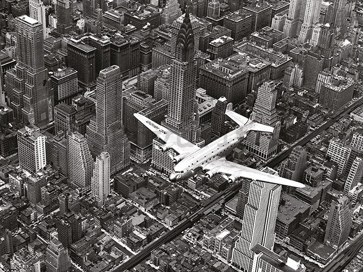 Quadro su tela - Time Life, DC-4 Over Manhattan