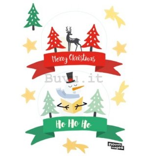 Adesivo su vetro natalizio - Merry Christmas (Ho Ho Ho)