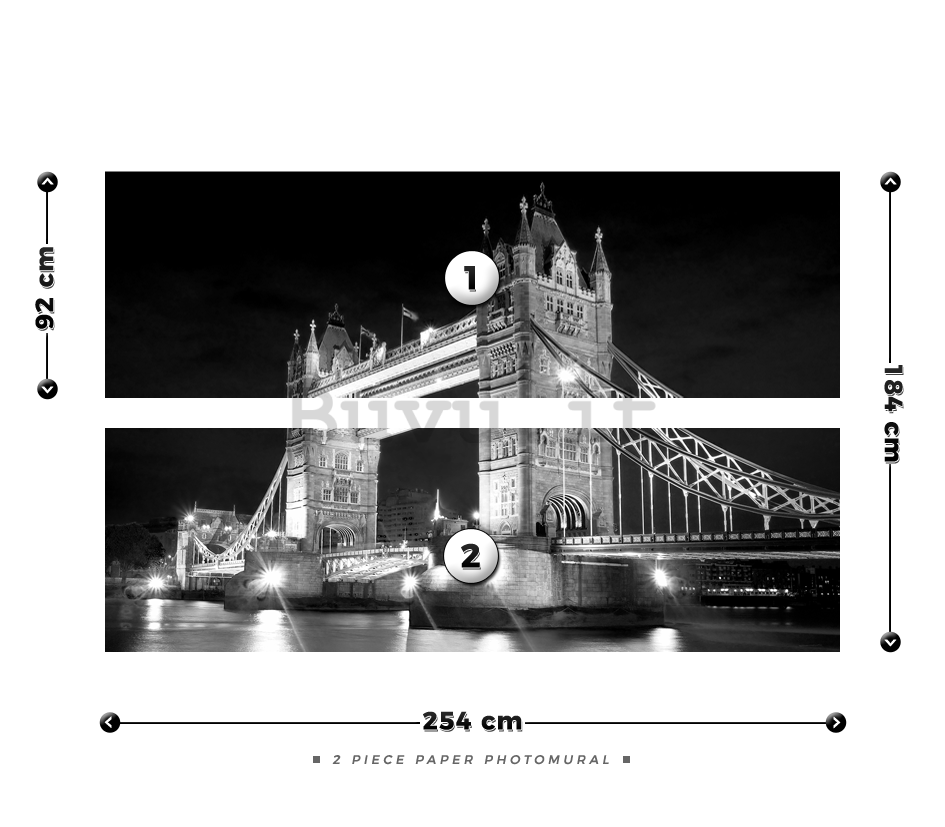 Fotomurale: Tower Bridge (2) - 184x254 cm