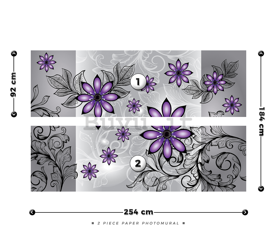 Fotomurale: Fiori viola (motivo) - 184x254 cm