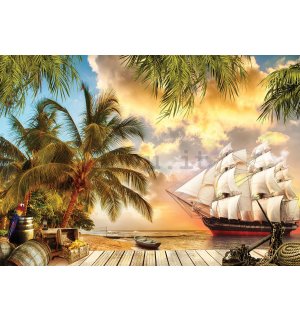 Quadro su tela: Barca a vela in paradiso - 75x100 cm